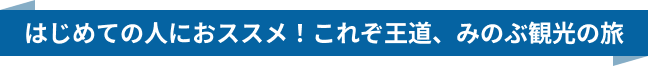 はじめての人におススメ！これぞ王道、みのぶ観光の旅